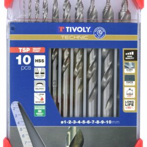 Tivoly   10 forets métaux TSP HSS  Affûtage étagé Ø 1 à 10mm PREMIUM