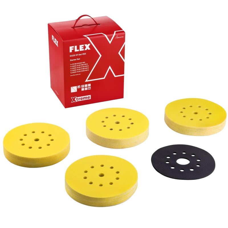 Set de démarrage papier abrasif FLEX D225 ST-Set VE5 mur/plafond Xtreme