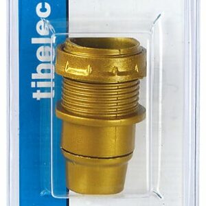 Douille E14 isolée demi filetée bague 35mm or