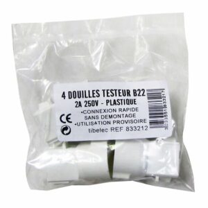 4 douilles testeur B22 en plastique à connexion rapide