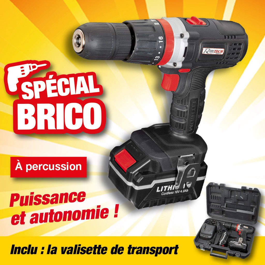 PERCEUSE-VISSEUSE A PERCUSSION 18V 2 BATTERIES 4AH ET 1,5AH
