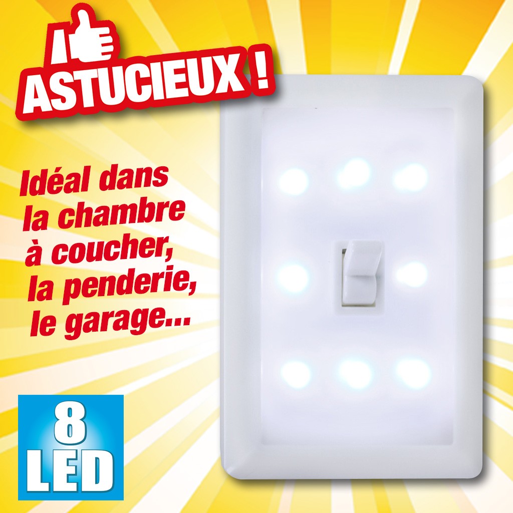 Lampe interrupteur américain 8 leds