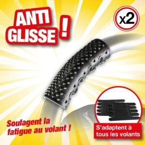 BANDES ANTI-GLISSE MASSANTES POUR VOLANT (lot de 2)