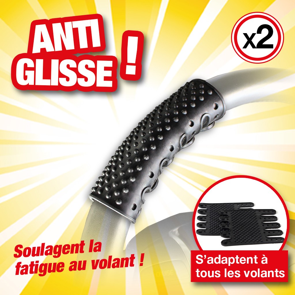 BANDES ANTI-GLISSE MASSANTES POUR VOLANT (lot de 2)