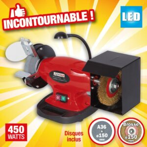 TOURET A MEULER + BROSSE 150MM 450W