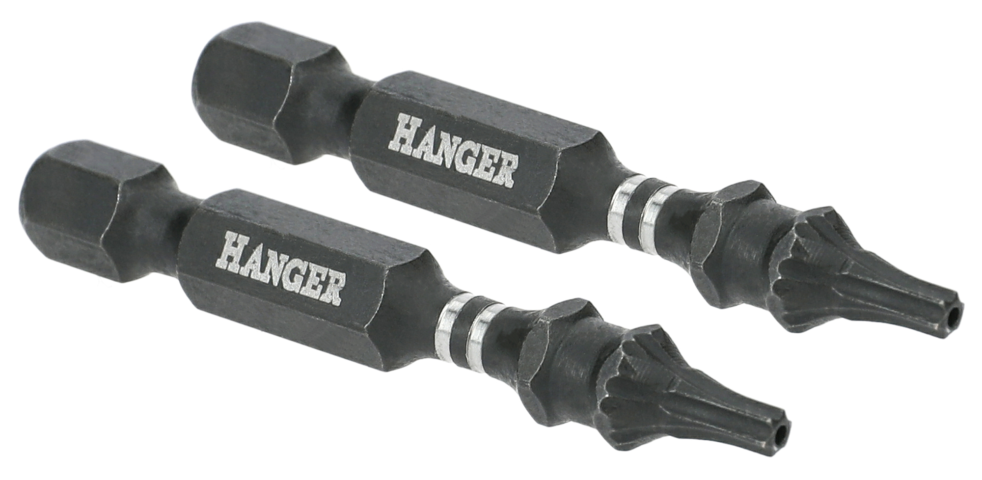 2 embouts impact 1/4'' étoile percée TTX40 longueur 75 mm HANGER 134096