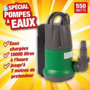 POMPE VIDE CAVE EAUX CHARGEES 550W AVEC FLOTTEUR INTEGRE
