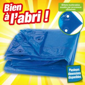 BÂCHE OUTIROR solide et légère, de qualité ECOPLATINIUM BLEUE