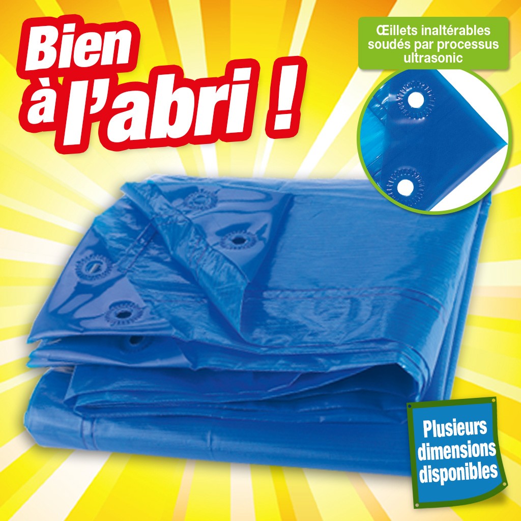 BÂCHE OUTIROR solide et légère, de qualité ECOPLATINIUM BLEUE