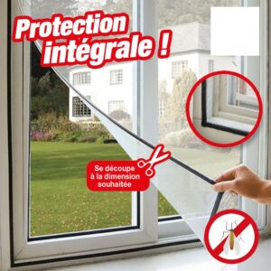 MOUSTIQUAIRE ANTI-INSECTES FENETRE 130X150CM - Lot de 4