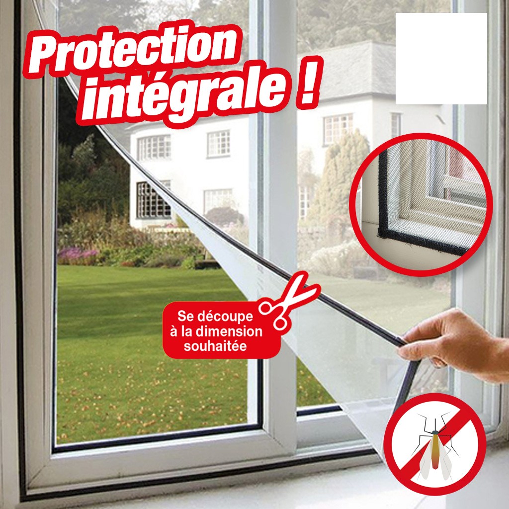 MOUSTIQUAIRE ANTI-INSECTES FENETRE 130X150CM - Lot de 4