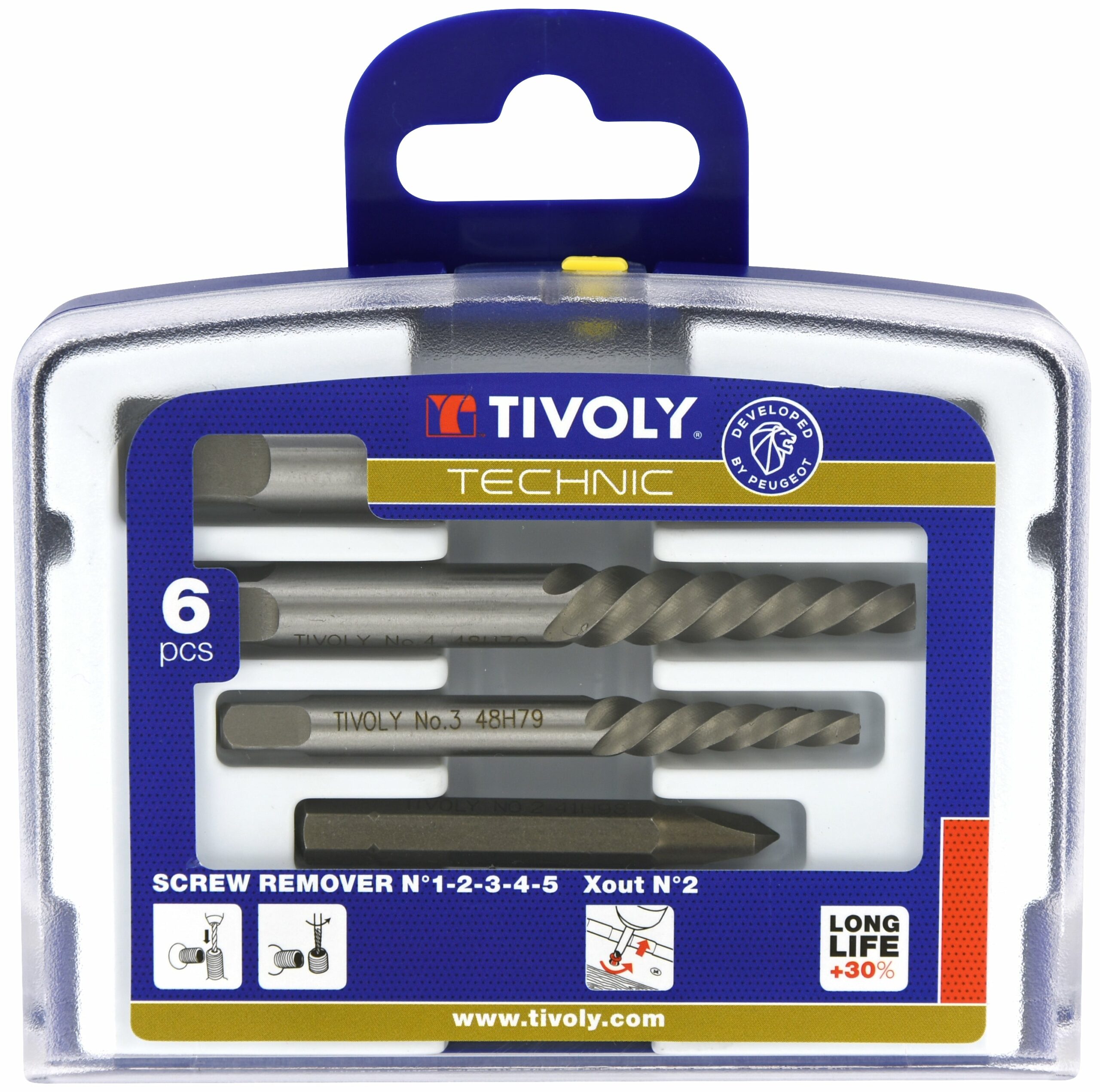 Tivoly 6 pièces -5 extracteurs goujons et vis cassés + 1 X-out N°2