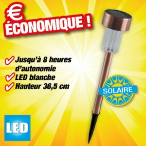 Balise lumineuse à énergie solaire look cuivrée H36.5cm
