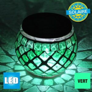 Photophore Meaux solaire vert