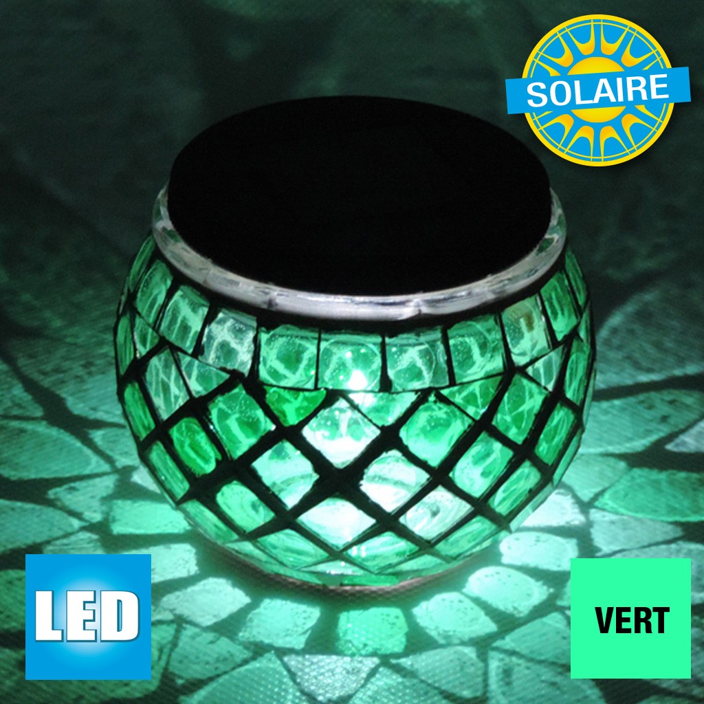 Photophore Meaux solaire vert