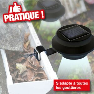Lot de 3 - Lampe d'extérieur pour gouttière