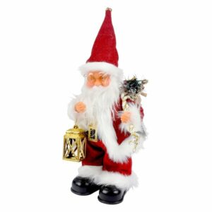 Automate animé musical Père Noël avec lanterne h.30cm