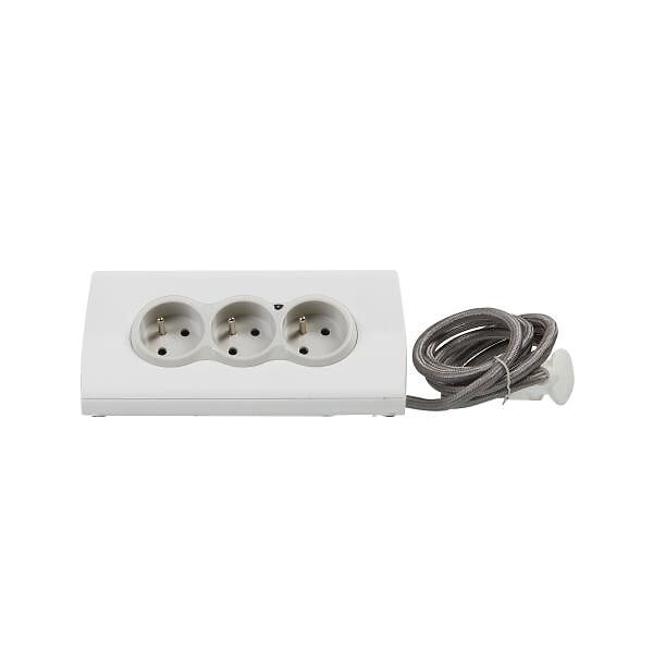 Rallonge multiprise 3x2P+T + 2 USB Type-A 2.4A et support tablette