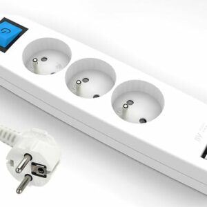 Bloc multiprises 3 prises avec terre et 2 USB