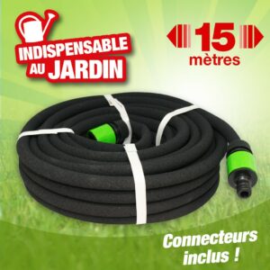 Tuyau d'arrosage poreux de 15 mètres