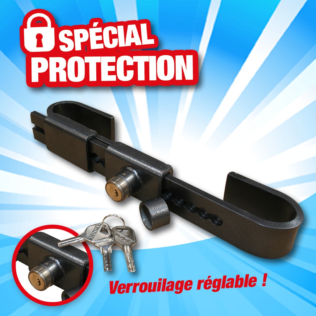 CADENAS A CLE EN ACIER TREMPÉ largeur de verrouillage réglable