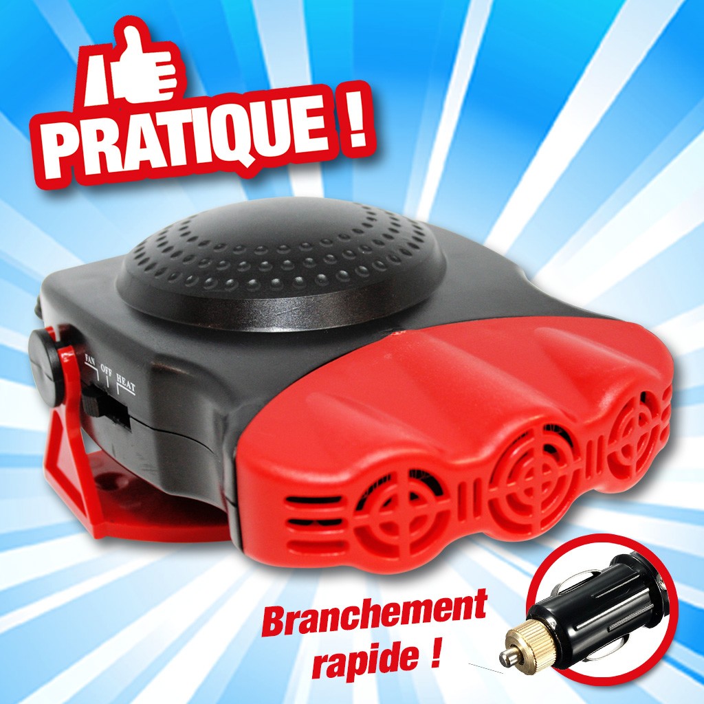 VENTILATEUR VOITURE CHAUFFANT POUR DÉSEMBUER OU DÉGIVRER LE PARE BRISE