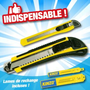 LOT DE 2 CUTTERS UNIVERSELS AVEC LAMES DE RECHANGE