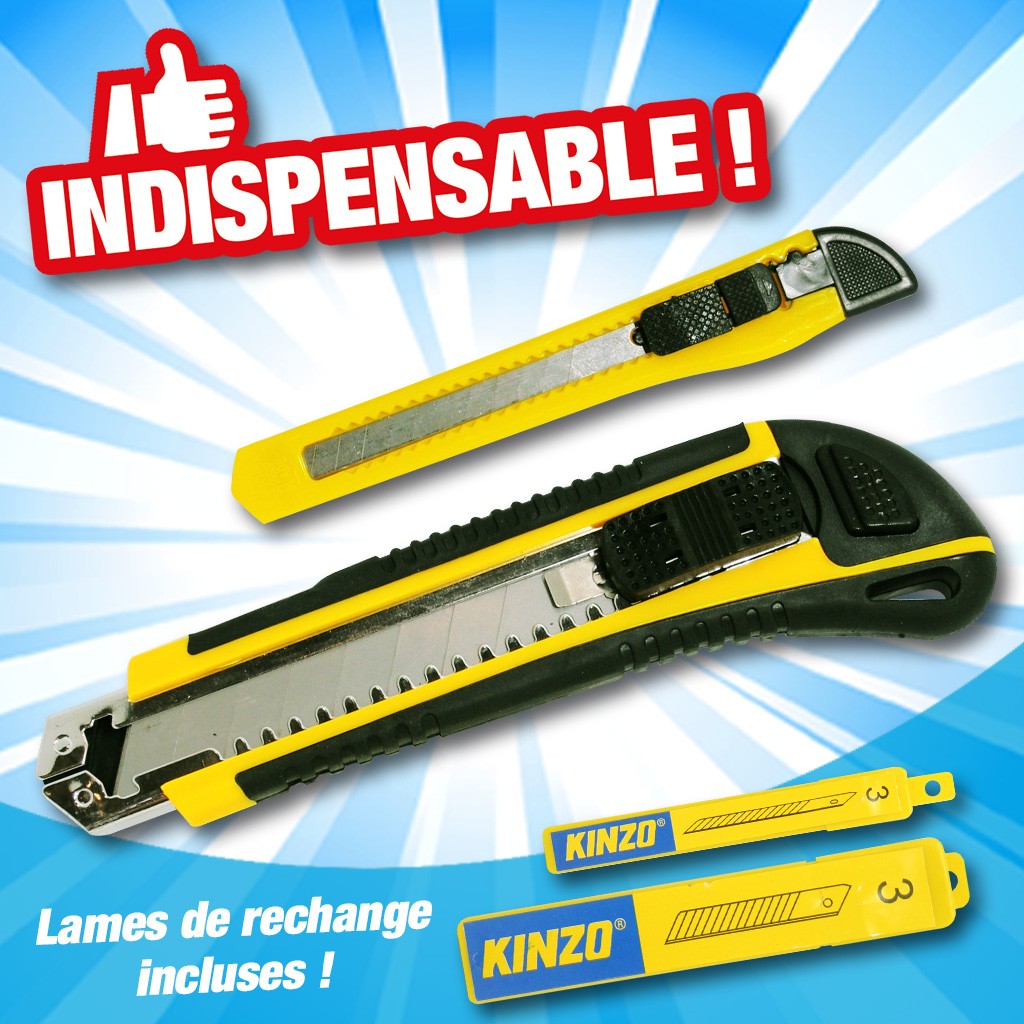 LOT DE 2 CUTTERS UNIVERSELS AVEC LAMES DE RECHANGE