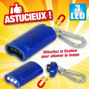 LAMPE 3 LED AVEC FIXATION POSSIBLE GRÂCE À SON AIMANT