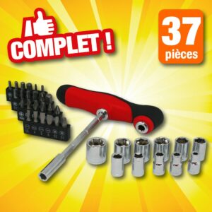 LOT COMPLET DE 37 OUTILS ET EMBOUTS DE VISSAGE