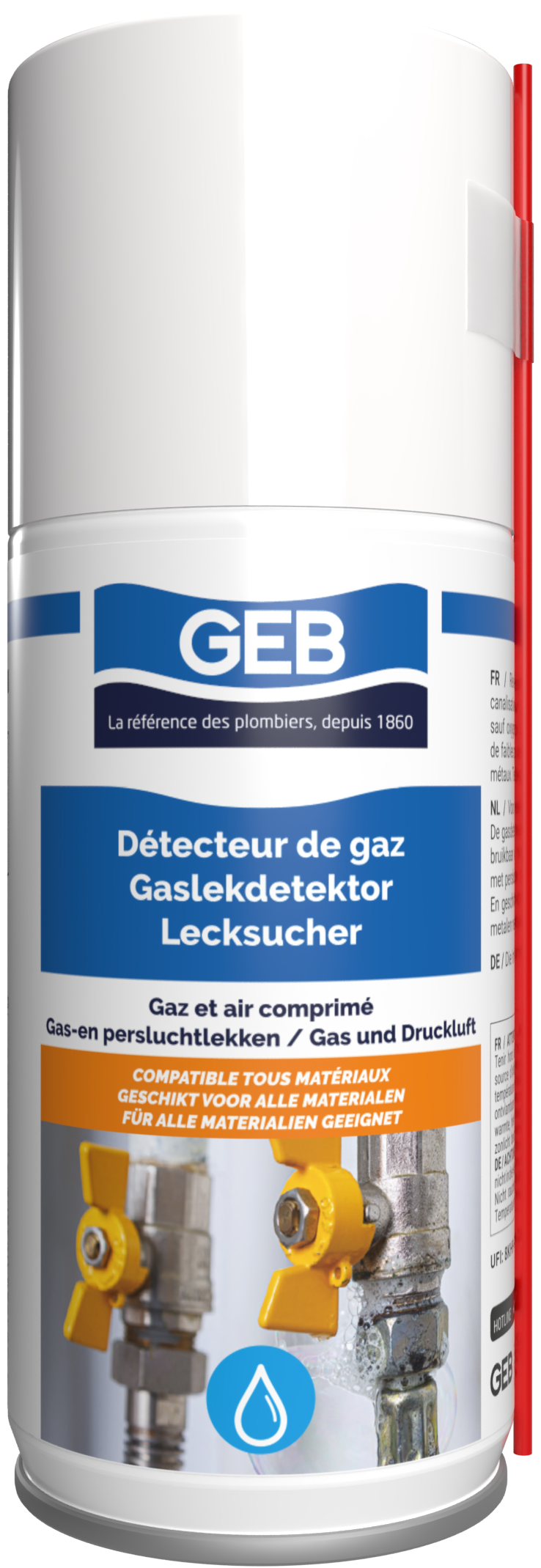 Détecteur de fuite de gaz et air comprimé GEB 125 ml Idéal pour la tuyauterie et la climatisation