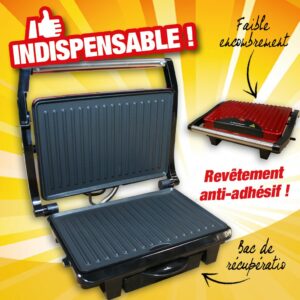 GRIL COMPACT SANS GRAISSE VIANDE POISSON IDÉAL POUR LE BALCON ET LE CAMPING