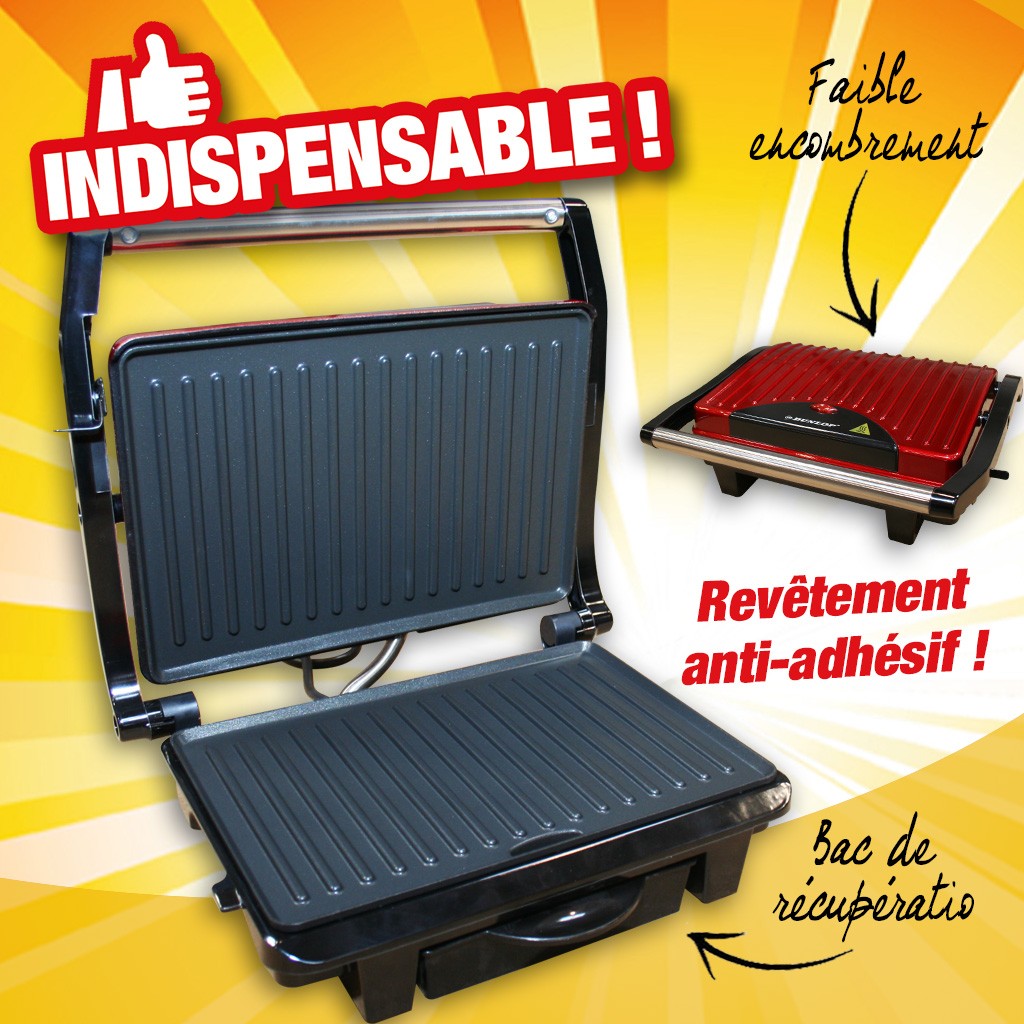 GRIL COMPACT SANS GRAISSE VIANDE POISSON IDÉAL POUR LE BALCON ET LE CAMPING