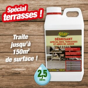 Traitement dégrisant pour redonner de l'éclat à vos bois extérieurs, 2,5 litres