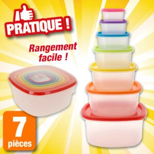 Lot de 7 boîtes de conservation et couvercle