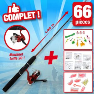 Kit de pêche avec accessoires 66 pcs