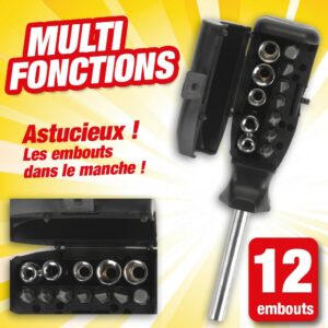 TOURNEVIS MULTI FONCTIONS avec 12 embouts