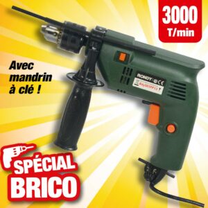 Perceuse à percussion électrique 3000 tr/min - puissance 500 W.