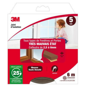 Joint Porte/Fenêtre Universel Très Mauvais Etat 2,5 À 6 mm X 6m Marron