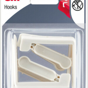 Lot de 4 crochets à clipser 3M, blanc