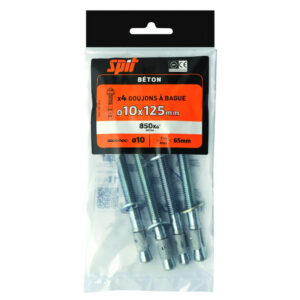4 chevilles à expansion SPIT, Diam.10 x L.125 mm