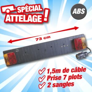 Rampe d'éclairage portage vélo - ABS - largeur 0,73M avec 1,5M de cable