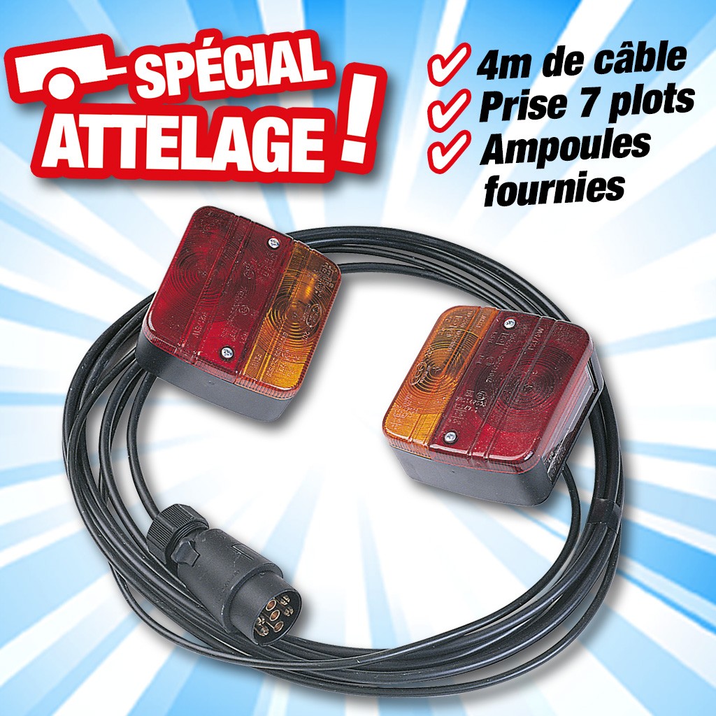 2 lanternes a fixer lg 1,50, 4m de cable