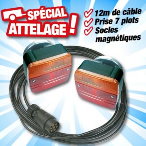 2 lanternes magnetiques lg 4,00, 12m de cable