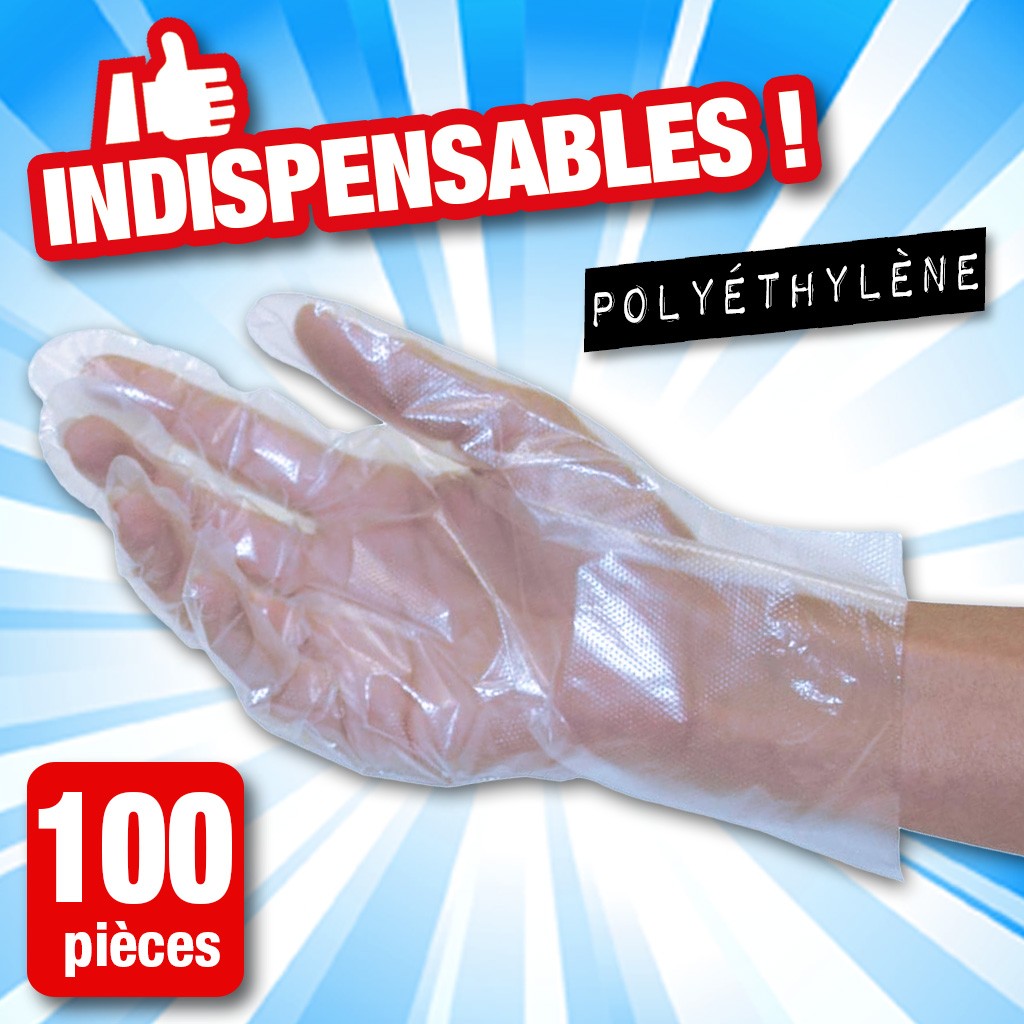 Gants polyéthylène (lot de 100 pièces)