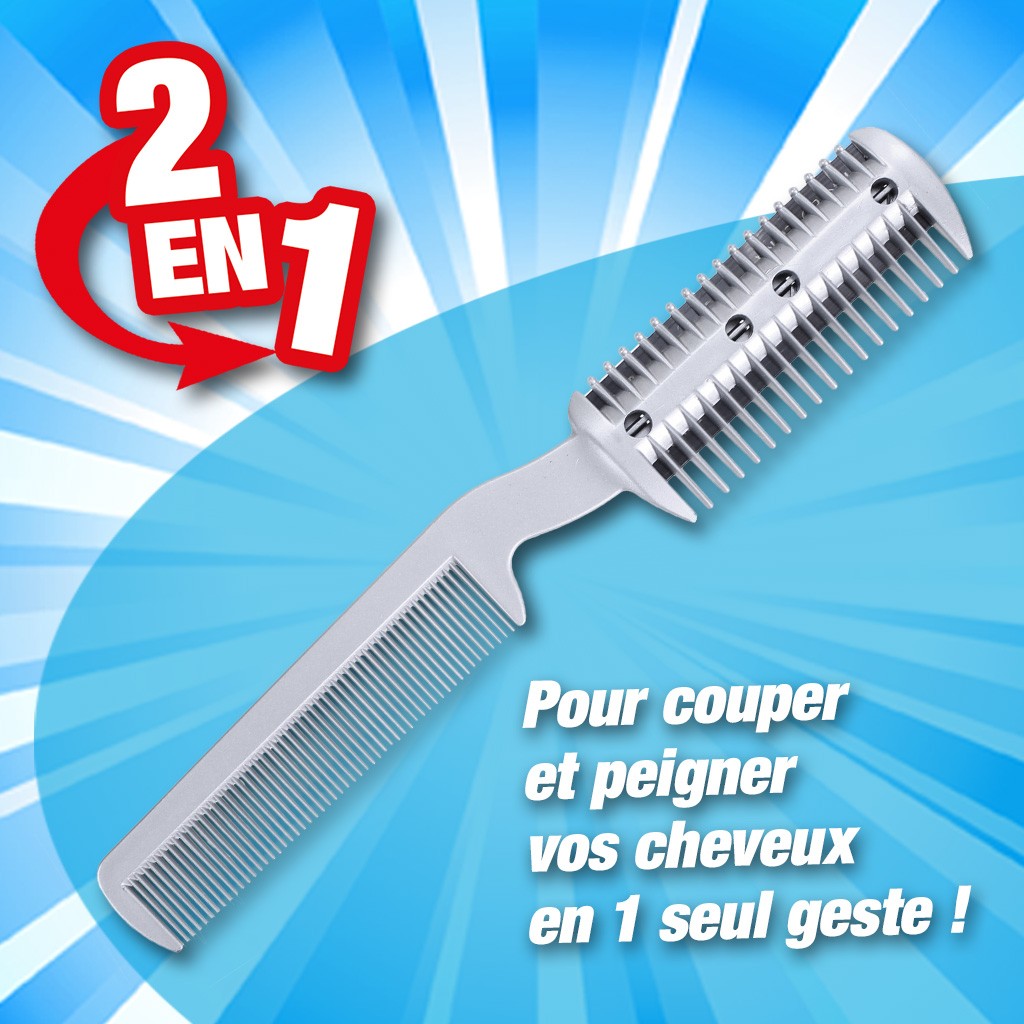 Coupe cheveux deux lames avec peigne