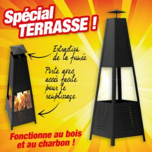 Brasero Pyramide d'extérieur de jardin ou de terrasse