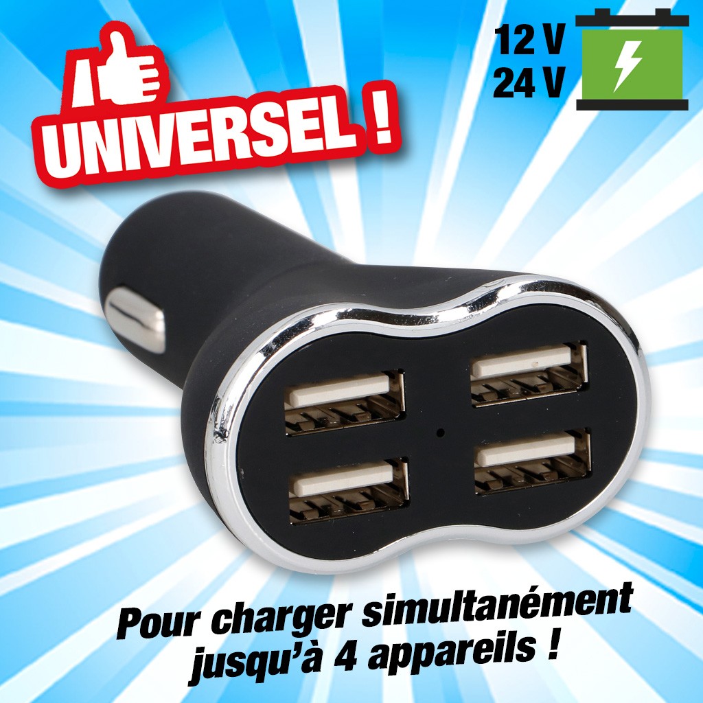 Chargeur USB voiture 12/24V