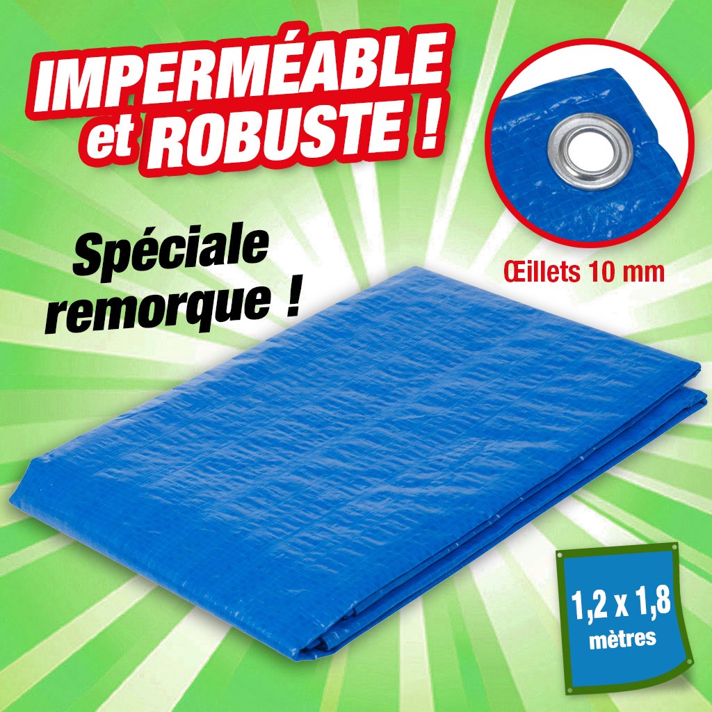 Bâche remorque pour voiture 1,2x1,8 mètre