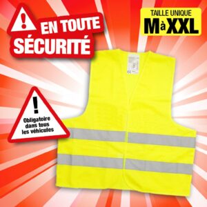 Gilet jaune de sécurité - taille unique M-XXL